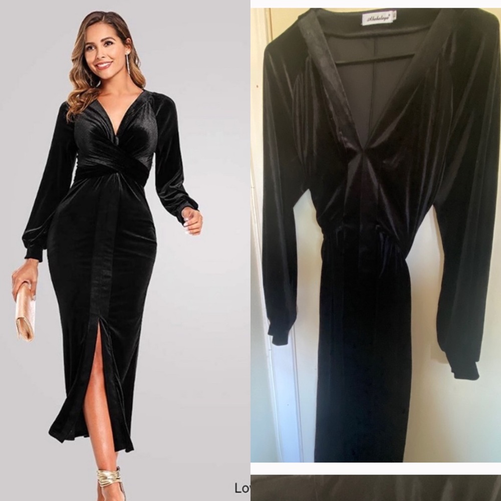 Never Used‼️Velvet Slit Dress 🖤